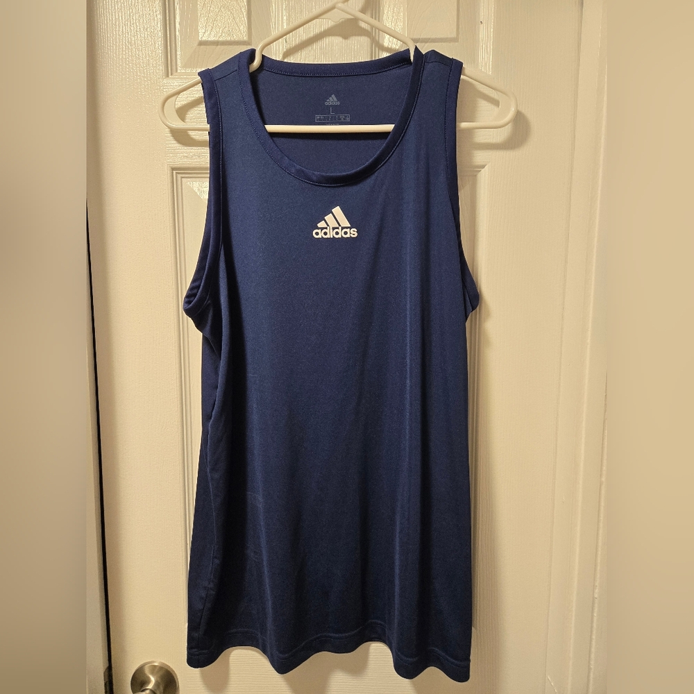 Mens Adidas Navy Athletic Tank L